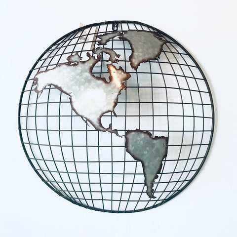 Metal World Globe Decor